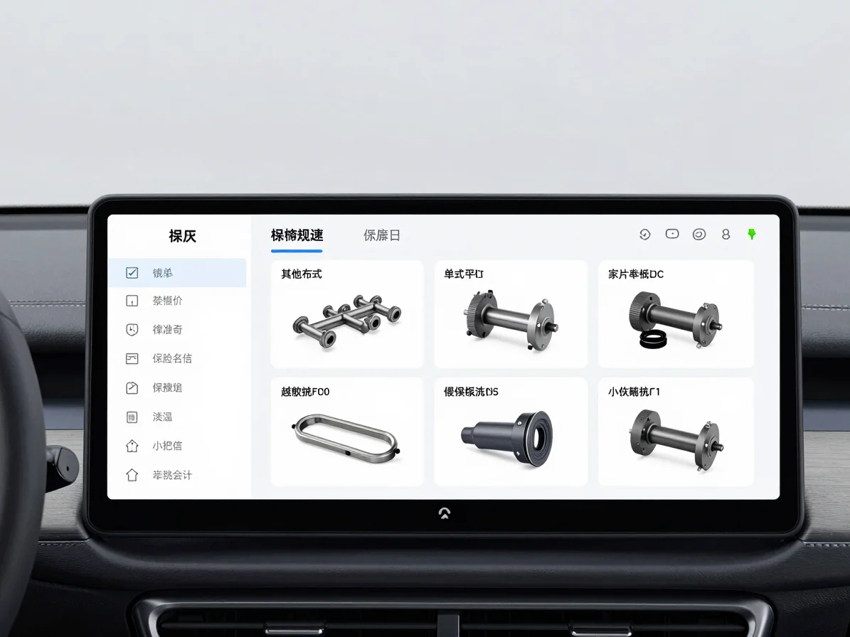 Modern dashboard screen displaying real-time automotive parts log